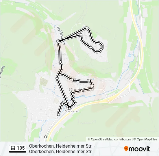 105 Bus Line Map
