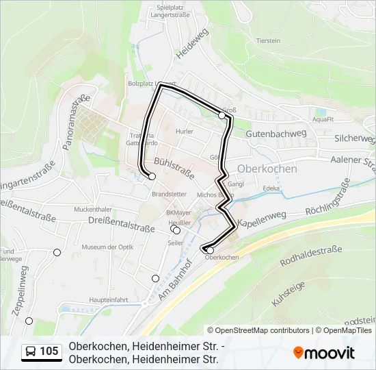 105 Bus Line Map