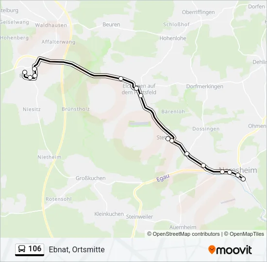 106 Bus Line Map
