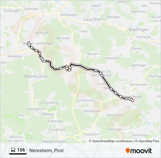 106 Bus Line Map