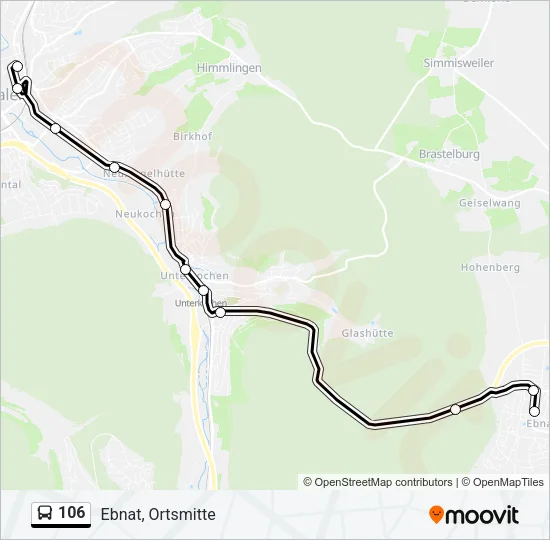 106 Bus Line Map