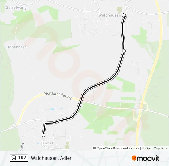 107 Bus Line Map