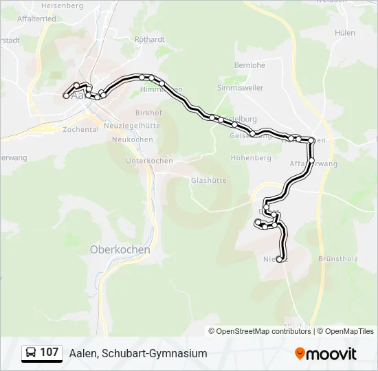 107 Bus Line Map
