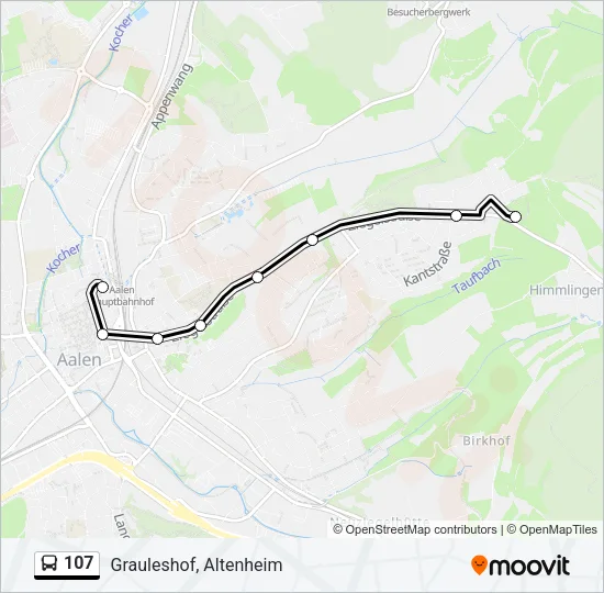 107 Bus Line Map