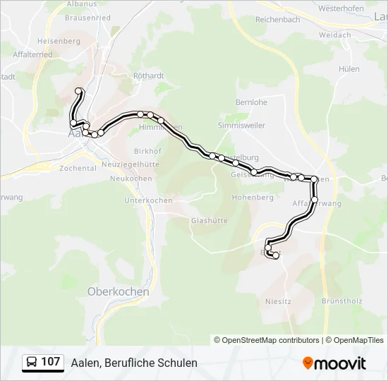 107 Bus Line Map