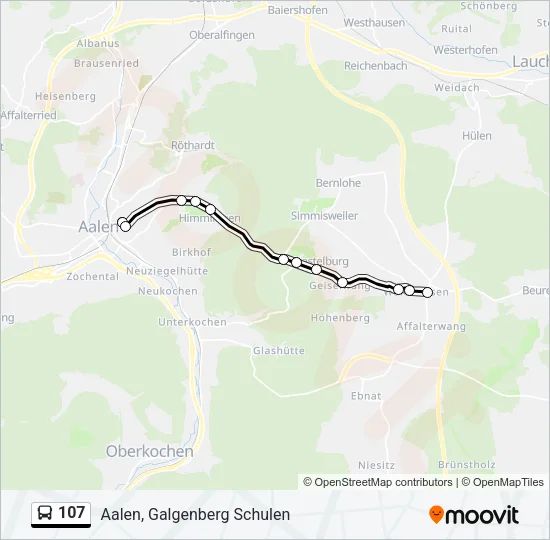 107 Bus Line Map