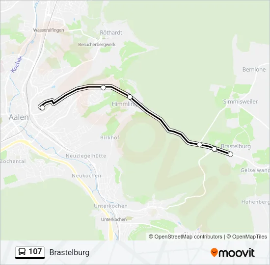 107 Bus Line Map
