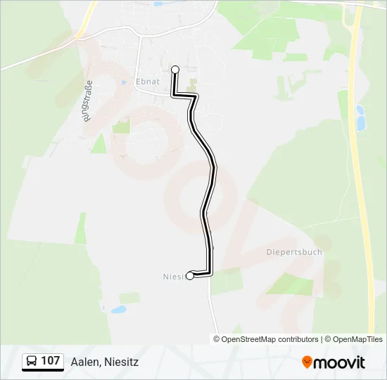 107 Bus Line Map