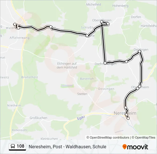 108 Bus Line Map
