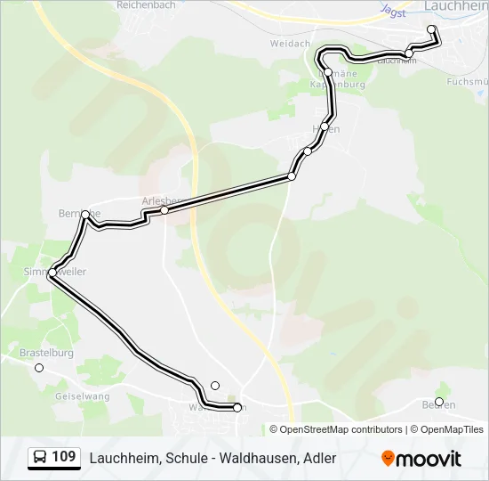 109 Bus Line Map