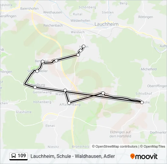 109 Bus Line Map