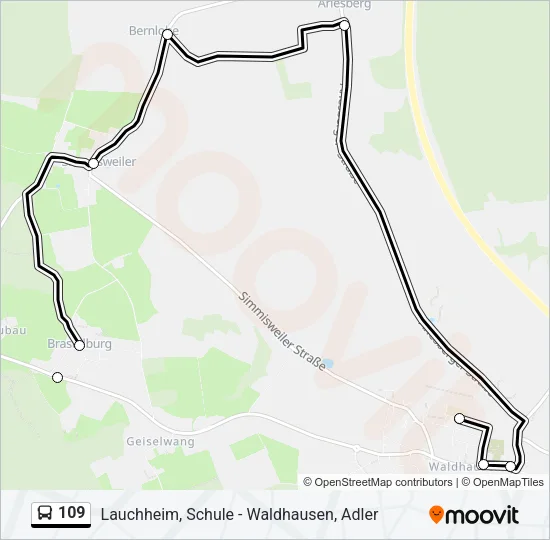 109 Bus Line Map