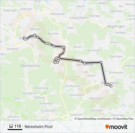 110 Bus Line Map