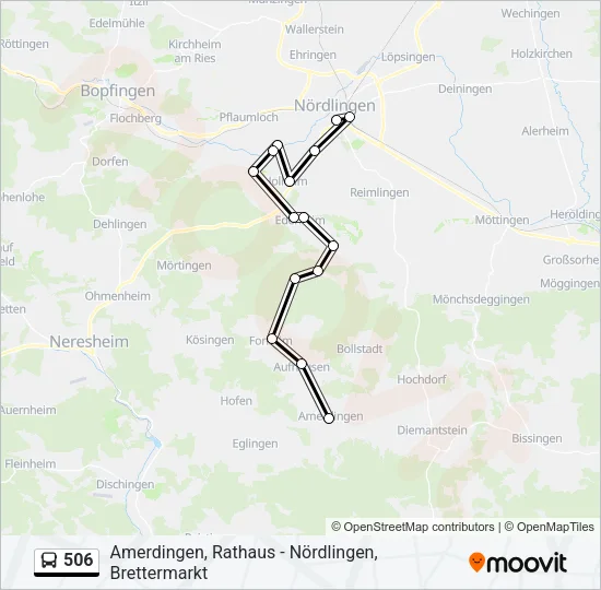 506 Bus Line Map