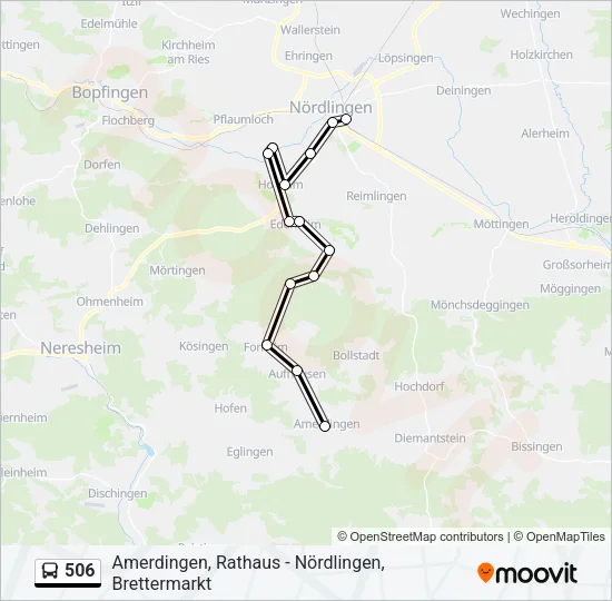 506 Bus Line Map