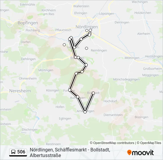 506 Bus Line Map