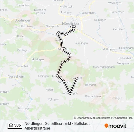 506 Bus Line Map