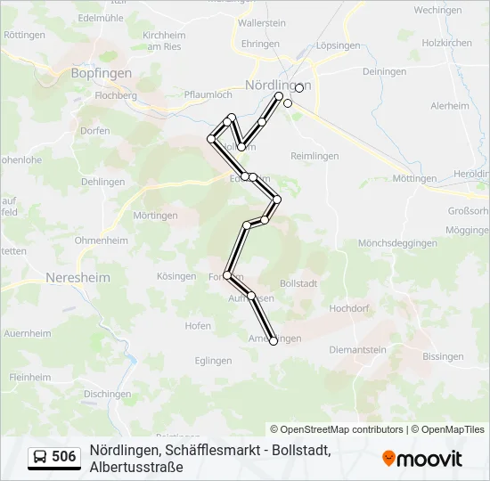 506 Bus Line Map