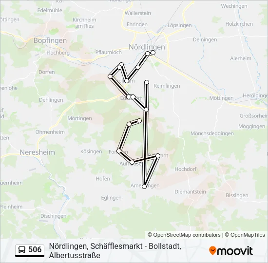 506 Bus Line Map