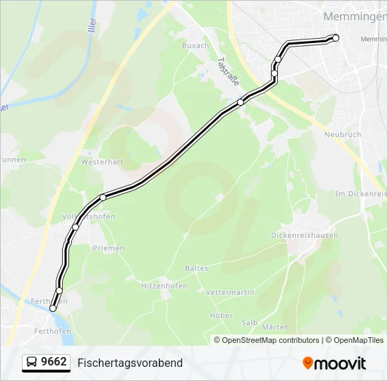 9662 Bus Line Map
