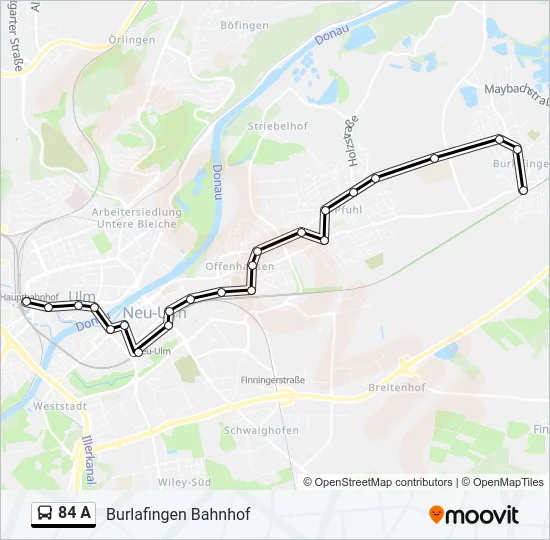  84 A: карта маршрута