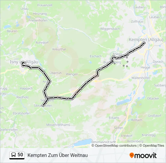 50 Bus Line Map