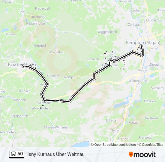 Автобус 50: карта маршрута