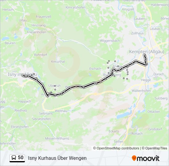 Автобус 50: карта маршрута