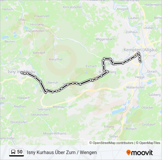Автобус 50: карта маршрута