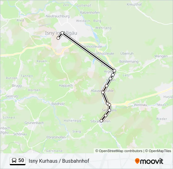 50 Bus Line Map