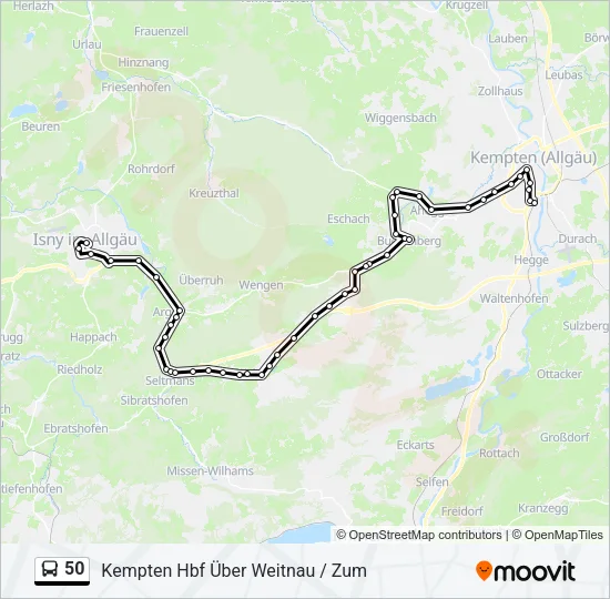 50 Bus Line Map