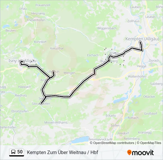 50 Bus Line Map