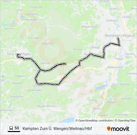 50 Bus Line Map