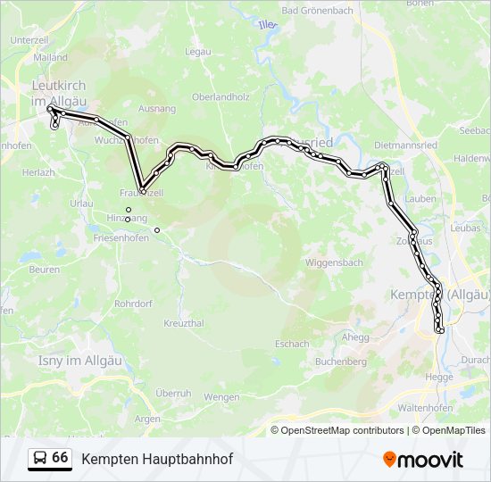 Автобус 66: карта маршрута