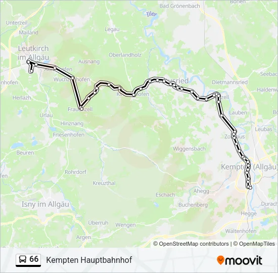 66 Bus Line Map