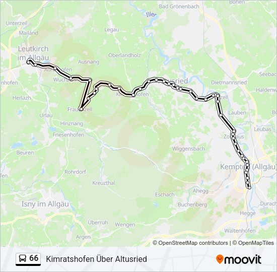 Автобус 66: карта маршрута