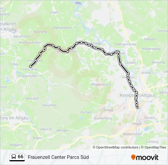 66 Bus Line Map