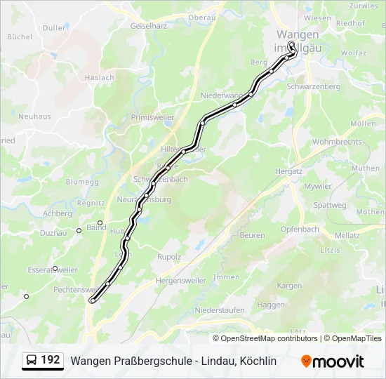 192 Bus Line Map