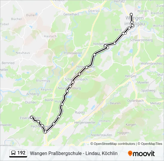192 Bus Line Map