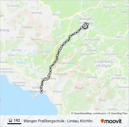 192 Bus Line Map
