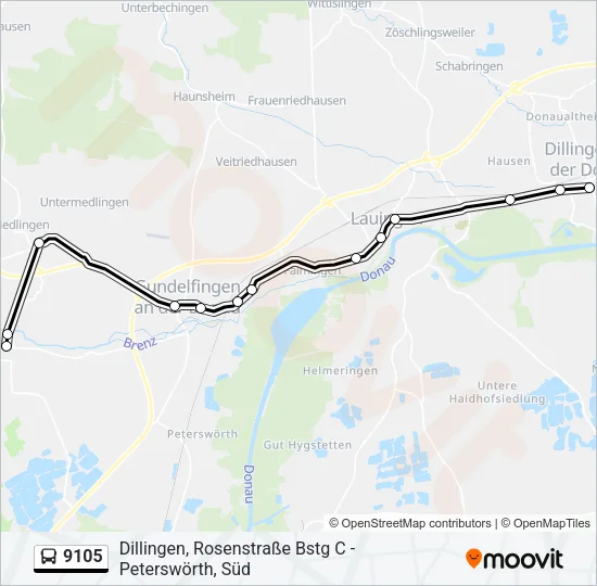 9105 Bus Line Map