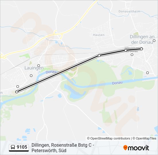 Автобус 9105: карта маршрута