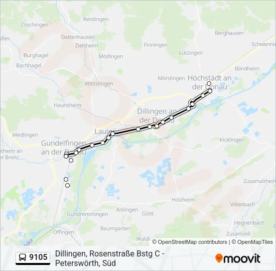 9105 Bus Line Map