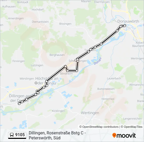 9105 Bus Line Map