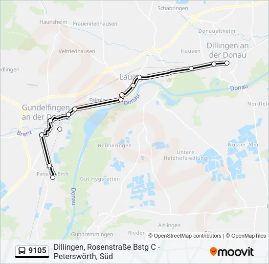 9105 Bus Line Map
