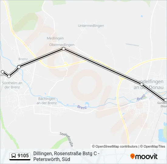 9105 Bus Line Map