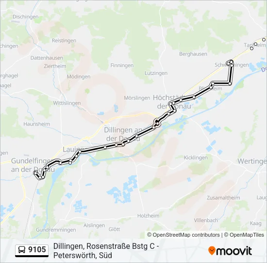 9105 Bus Line Map