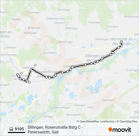 9105 Bus Line Map
