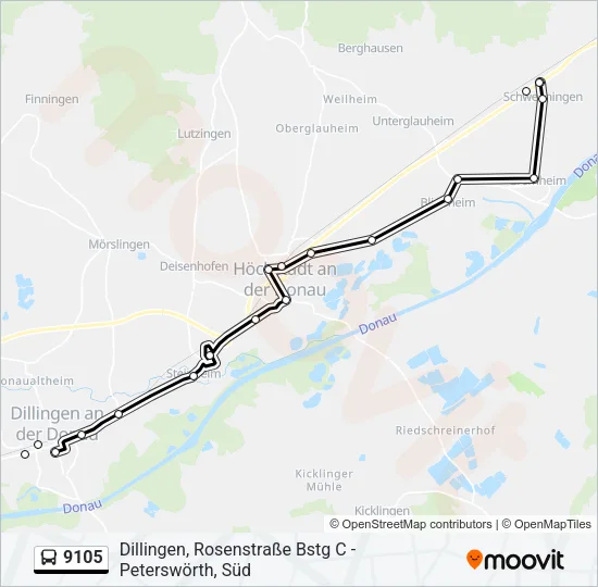 9105 Bus Line Map