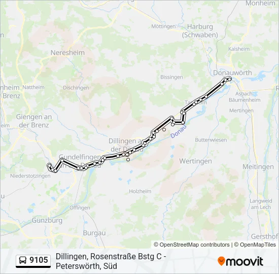 9105 Bus Line Map